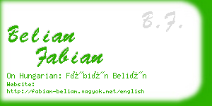 belian fabian business card